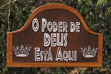 Placa Entalhada - O Poder de Deus Está Aqui