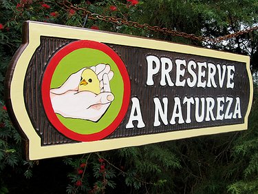 Placa Entalhada - Preserve a Natureza