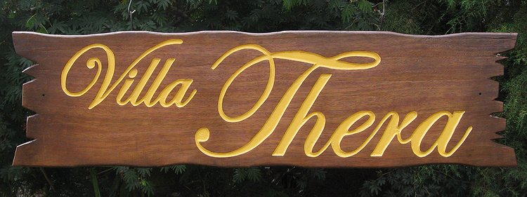 Placa Entalhada - Villa Thera