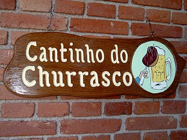 Placa Entalhada - Cantinho do Churrasco