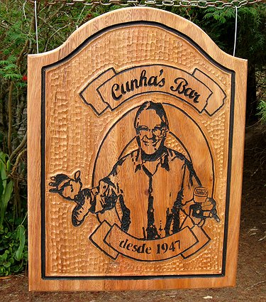 Placa Entalhada - Cunha's Bar