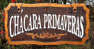 Placa Entalhada - Chácara Primaveras
