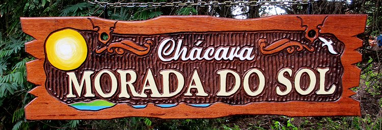 Placa Entalhada - Chácara Morada do Sol