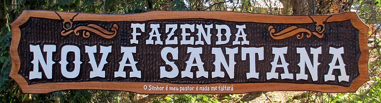 Placa Entalhada - Fazenda Nova Santana