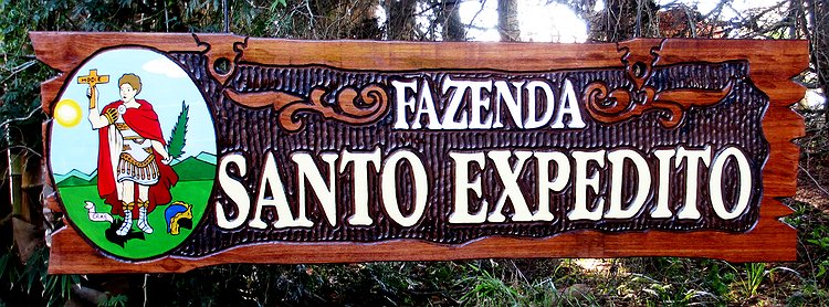 Placa Entalhada - Fazenda Santo Expedito