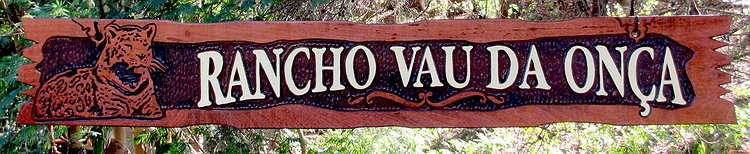 Placa Entalhada - Rancho Vau da Onça
