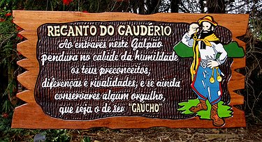 Placa Entalhada - Recanto do Gaudério