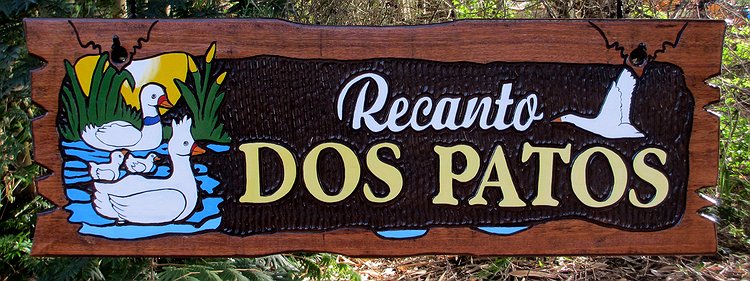 Placa Entalhada - Recanto dos Patos