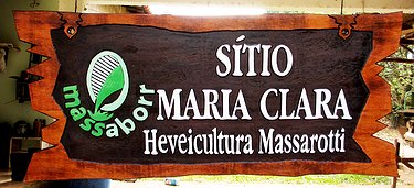 Placa Entalhada - Sítio Maria Clara