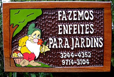 Placa Entalhada - Fazemos Enfeites para Jardins