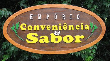 Placa Entalhada - Empório Conveniência e Sabor