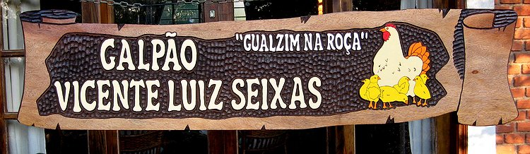 Placa Entalhada - Galpão Vicente Luiz Seixas