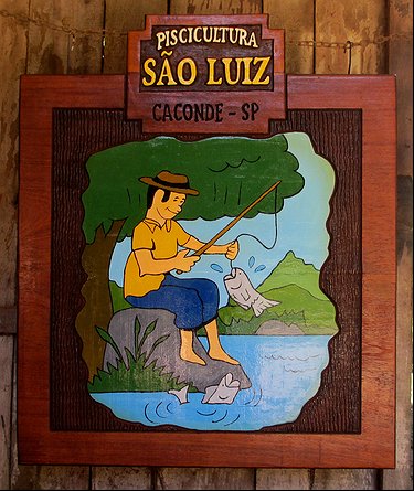 Placa Entalhada - Piscicultura São Luiz