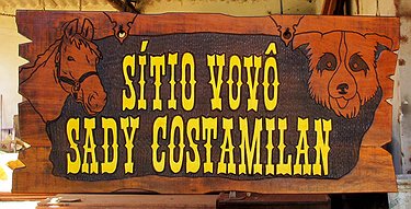 Placa Entalhada - Sitio Vovô Sady Costamilan