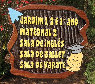 Placa Entalhada - Jardim 1 e 2